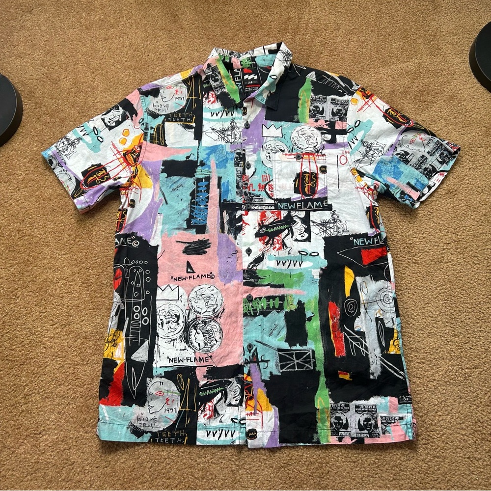 Billabong Any Warhol x Jean-Michel Basquiat Men's large Button Down Shirt